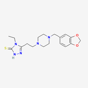 molecular formula C18H25N5O2S B5087702 5-{2-[4-(1,3-benzodioxol-5-ylmethyl)-1-piperazinyl]ethyl}-4-ethyl-2,4-dihydro-3H-1,2,4-triazole-3-thione 