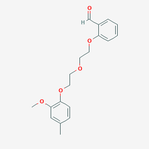 molecular formula C19H22O5 B5087703 2-{2-[2-(2-methoxy-4-methylphenoxy)ethoxy]ethoxy}benzaldehyde 