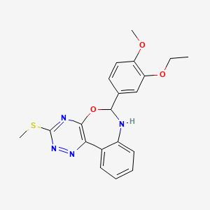 molecular formula C20H20N4O3S B5087713 6-(3-ethoxy-4-methoxyphenyl)-3-(methylthio)-6,7-dihydro[1,2,4]triazino[5,6-d][3,1]benzoxazepine 