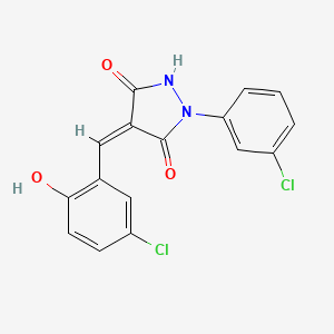 molecular formula C16H10Cl2N2O3 B5087753 4-(5-chloro-2-hydroxybenzylidene)-1-(3-chlorophenyl)-3,5-pyrazolidinedione 