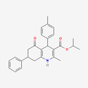 molecular formula C27H29NO3 B5087766 isopropyl 2-methyl-4-(4-methylphenyl)-5-oxo-7-phenyl-1,4,5,6,7,8-hexahydro-3-quinolinecarboxylate 