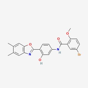 5-bromo-N-[4-(5,6-dimethyl-1,3-benzoxazol-2-yl)-3-hydroxyphenyl]-2-methoxybenzamide