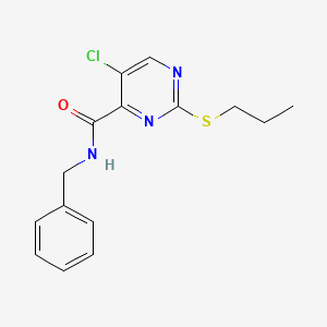 molecular formula C15H16ClN3OS B5087809 N-benzyl-5-chloro-2-(propylthio)-4-pyrimidinecarboxamide 