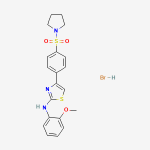molecular formula C20H22BrN3O3S2 B5087812 N-(2-methoxyphenyl)-4-[4-(1-pyrrolidinylsulfonyl)phenyl]-1,3-thiazol-2-amine hydrobromide 