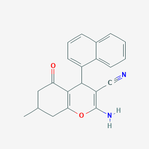 molecular formula C21H18N2O2 B5087820 2-amino-7-methyl-4-(1-naphthyl)-5-oxo-5,6,7,8-tetrahydro-4H-chromene-3-carbonitrile 