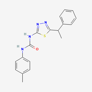 molecular formula C18H18N4OS B5087851 N-(4-methylphenyl)-N'-[5-(1-phenylethyl)-1,3,4-thiadiazol-2-yl]urea 