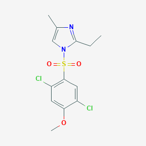 molecular formula C13H14Cl2N2O3S B508786 1-(2,5-Dichloro-4-methoxy-benzenesulfonyl)-2-ethyl-4-methyl-1H-imidazole CAS No. 433704-93-9