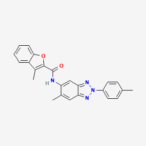 molecular formula C24H20N4O2 B5087864 3-methyl-N-[6-methyl-2-(4-methylphenyl)-2H-1,2,3-benzotriazol-5-yl]-1-benzofuran-2-carboxamide 