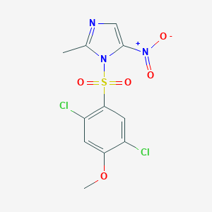 molecular formula C11H9Cl2N3O5S B508787 1-((2,5-dichloro-4-methoxyphenyl)sulfonyl)-2-methyl-5-nitro-1H-imidazole CAS No. 500015-54-3