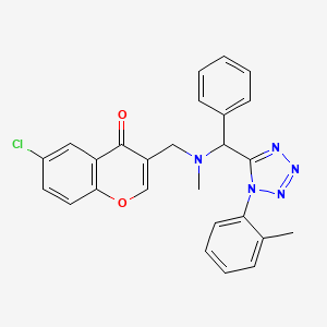 6-chloro-3-({methyl[[1-(2-methylphenyl)-1H-tetrazol-5-yl](phenyl)methyl]amino}methyl)-4H-chromen-4-one