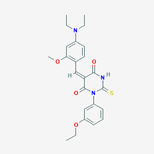 molecular formula C24H27N3O4S B5087901 5-[4-(diethylamino)-2-methoxybenzylidene]-1-(3-ethoxyphenyl)-2-thioxodihydro-4,6(1H,5H)-pyrimidinedione 