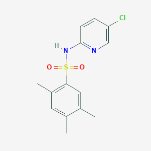 molecular formula C14H15ClN2O2S B508791 N-(5-chloro-2-pyridinyl)-2,4,5-trimethylbenzenesulfonamide CAS No. 433687-40-2
