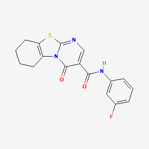 molecular formula C17H14FN3O2S B5087921 N-(3-fluorophenyl)-4-oxo-6,7,8,9-tetrahydro-4H-pyrimido[2,1-b][1,3]benzothiazole-3-carboxamide 