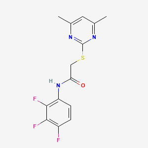 2-[(4,6-dimethyl-2-pyrimidinyl)thio]-N-(2,3,4-trifluorophenyl)acetamide
