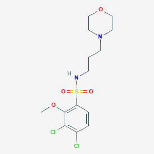 molecular formula C14H20Cl2N2O4S B508795 3,4-Dichloro-2-methoxy-N-(3-morpholin-4-yl-propyl)-benzenesulfonamide CAS No. 433947-21-8