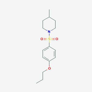molecular formula C15H23NO3S B508796 4-Methyl-1-[(4-propoxyphenyl)sulfonyl]piperidine CAS No. 500015-58-7