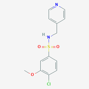 molecular formula C13H13ClN2O3S B508798 4-chloro-3-methoxy-N-(4-pyridinylmethyl)benzenesulfonamide CAS No. 433963-84-9