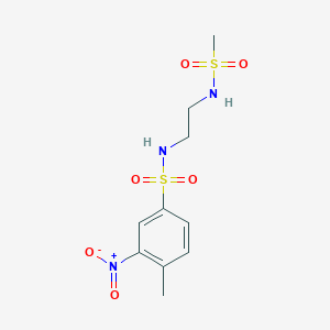 molecular formula C10H15N3O6S2 B5087980 4-methyl-N-{2-[(methylsulfonyl)amino]ethyl}-3-nitrobenzenesulfonamide 