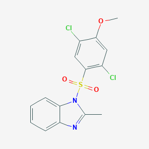 molecular formula C15H12Cl2N2O3S B508799 1-(2,5-Dichloro-4-methoxyphenyl)sulfonyl-2-methylbenzimidazole CAS No. 496014-41-6
