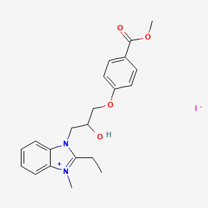 2-ethyl-3-{2-hydroxy-3-[4-(methoxycarbonyl)phenoxy]propyl}-1-methyl-1H-3,1-benzimidazol-3-ium iodide