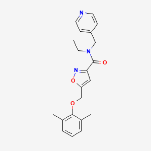 molecular formula C21H23N3O3 B5088060 5-[(2,6-dimethylphenoxy)methyl]-N-ethyl-N-(4-pyridinylmethyl)-3-isoxazolecarboxamide 