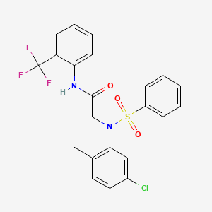 molecular formula C22H18ClF3N2O3S B5088093 N~2~-(5-chloro-2-methylphenyl)-N~2~-(phenylsulfonyl)-N~1~-[2-(trifluoromethyl)phenyl]glycinamide 