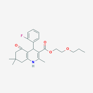 2-propoxyethyl 4-(2-fluorophenyl)-2,7,7-trimethyl-5-oxo-1,4,5,6,7,8-hexahydro-3-quinolinecarboxylate