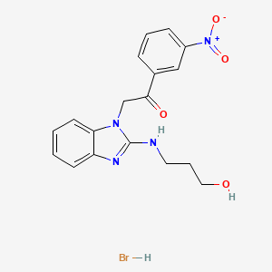 2-{2-[(3-hydroxypropyl)amino]-1H-benzimidazol-1-yl}-1-(3-nitrophenyl)ethanone hydrobromide