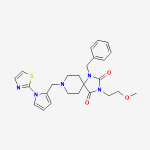 molecular formula C25H29N5O3S B5088118 1-benzyl-3-(2-methoxyethyl)-8-{[1-(1,3-thiazol-2-yl)-1H-pyrrol-2-yl]methyl}-1,3,8-triazaspiro[4.5]decane-2,4-dione 