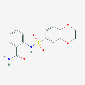 molecular formula C15H14N2O5S B5088149 2-[(2,3-dihydro-1,4-benzodioxin-6-ylsulfonyl)amino]benzamide CAS No. 333441-47-7