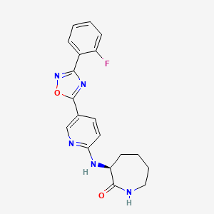 (3S)-3-({5-[3-(2-fluorophenyl)-1,2,4-oxadiazol-5-yl]-2-pyridinyl}amino)-2-azepanone