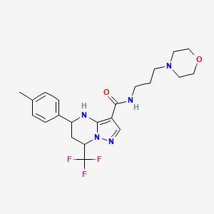 molecular formula C22H28F3N5O2 B5088178 5-(4-methylphenyl)-N-[3-(4-morpholinyl)propyl]-7-(trifluoromethyl)-4,5,6,7-tetrahydropyrazolo[1,5-a]pyrimidine-3-carboxamide 