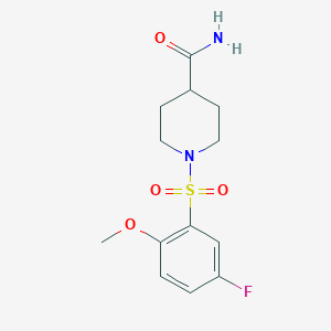 1-(5-Fluoro-2-methoxyphenyl)sulfonylpiperidine-4-carboxamide