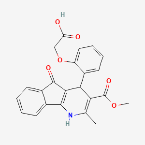 molecular formula C23H19NO6 B5088210 {2-[3-(methoxycarbonyl)-2-methyl-5-oxo-4,5-dihydro-1H-indeno[1,2-b]pyridin-4-yl]phenoxy}acetic acid 