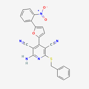 molecular formula C24H15N5O3S B5088289 2-amino-6-(benzylthio)-4-[5-(2-nitrophenyl)-2-furyl]-3,5-pyridinedicarbonitrile 