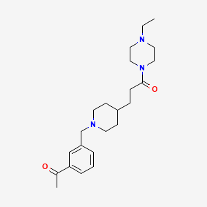 1-[3-({4-[3-(4-ethyl-1-piperazinyl)-3-oxopropyl]-1-piperidinyl}methyl)phenyl]ethanone