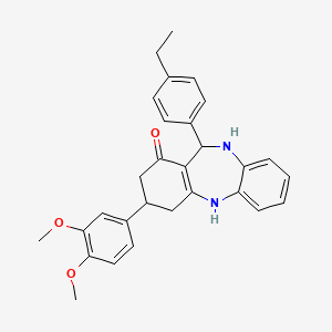 3-(3,4-dimethoxyphenyl)-11-(4-ethylphenyl)-2,3,4,5,10,11-hexahydro-1H-dibenzo[b,e][1,4]diazepin-1-one