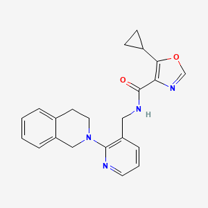 molecular formula C22H22N4O2 B5088332 5-cyclopropyl-N-{[2-(3,4-dihydro-2(1H)-isoquinolinyl)-3-pyridinyl]methyl}-1,3-oxazole-4-carboxamide 