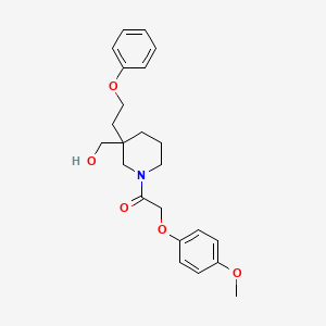 [1-[(4-methoxyphenoxy)acetyl]-3-(2-phenoxyethyl)-3-piperidinyl]methanol