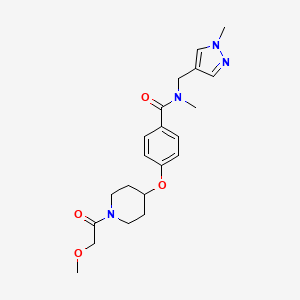molecular formula C21H28N4O4 B5088350 4-{[1-(methoxyacetyl)-4-piperidinyl]oxy}-N-methyl-N-[(1-methyl-1H-pyrazol-4-yl)methyl]benzamide 