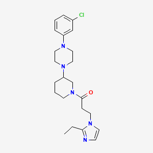 1-(3-chlorophenyl)-4-{1-[3-(2-ethyl-1H-imidazol-1-yl)propanoyl]-3-piperidinyl}piperazine