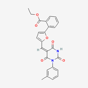 ethyl 2-(5-{[1-(3-methylphenyl)-2,4,6-trioxotetrahydro-5(2H)-pyrimidinylidene]methyl}-2-furyl)benzoate