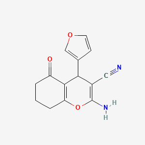 molecular formula C14H12N2O3 B5088387 2-amino-4-(3-furyl)-5-oxo-5,6,7,8-tetrahydro-4H-chromene-3-carbonitrile 