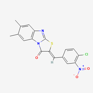 molecular formula C18H12ClN3O3S B5088398 2-(4-chloro-3-nitrobenzylidene)-6,7-dimethyl[1,3]thiazolo[3,2-a]benzimidazol-3(2H)-one 