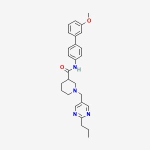 molecular formula C27H32N4O2 B5088409 N-(3'-methoxy-4-biphenylyl)-1-[(2-propyl-5-pyrimidinyl)methyl]-3-piperidinecarboxamide 
