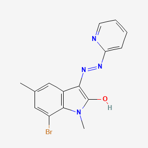 molecular formula C15H13BrN4O B5088458 7-bromo-1,5-dimethyl-1H-indole-2,3-dione 3-(2-pyridinylhydrazone) 