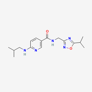 molecular formula C16H23N5O2 B5088467 6-(isobutylamino)-N-[(5-isopropyl-1,2,4-oxadiazol-3-yl)methyl]nicotinamide 
