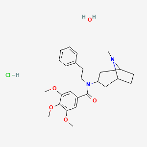 3,4,5-trimethoxy-N-(8-methyl-8-azabicyclo[3.2.1]oct-3-yl)-N-(2-phenylethyl)benzamide hydrochloride hydrate