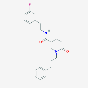molecular formula C23H27FN2O2 B5088481 N-[2-(3-fluorophenyl)ethyl]-6-oxo-1-(3-phenylpropyl)-3-piperidinecarboxamide 