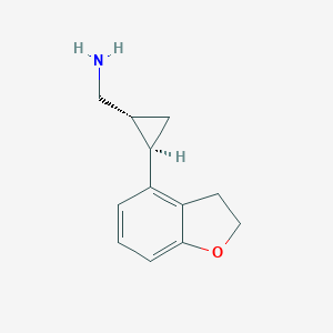 molecular formula C12H15NO B050885 (-)-(反)-2-(2,3-二氢苯并呋喃-4-基)环丙烷甲胺 CAS No. 1400898-49-8
